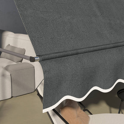 Outsunny Toldo Manual Retráctil 300x120x210-300 Cm Con Manivela Gris Oscuro_3