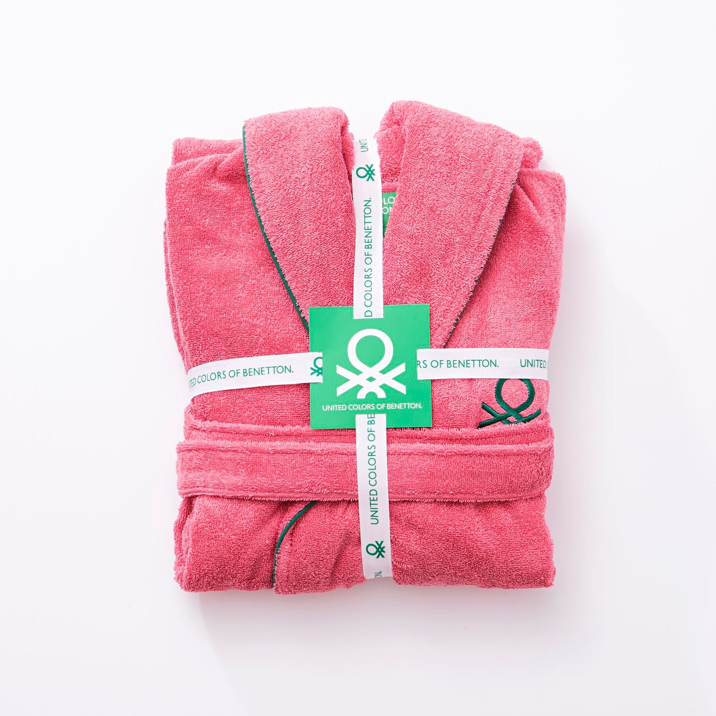 Albornoz M/l 420gsm 100% Algodon C/ Logo Bordado Rosa Core Benetton_5