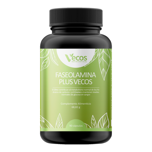 Faseolamina Plus 2400 mg VECOS (90 cápsulas) | Bloqueador de carbohidratos y de apetito | Con Banaba y Cromo_0
