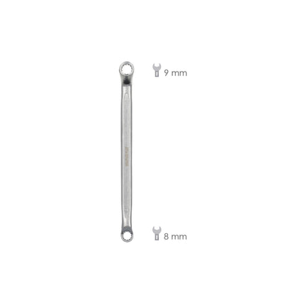 Llave Estrella Acodada Plus Acero Cromo Vanadio 8x9 Din 838. Llave Doble Boca Acodada, Llave Fija Estrella Acodada_1
