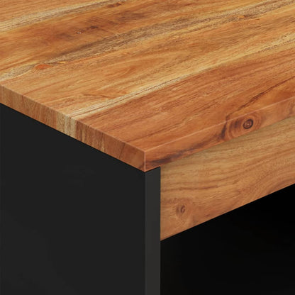 Mesa De Centro De Madera Maciza De Acacia 90x50x40 Cm_3