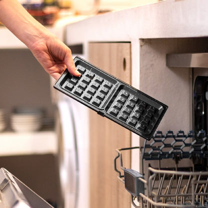 Sandwichera Rock'ntoast 3-in-1 Square, Capacidad 2 Sándwiches, Acabados En Acero Inoxidable, 3 Placa Desmontables E Intercambiables, Revestimiento D_4