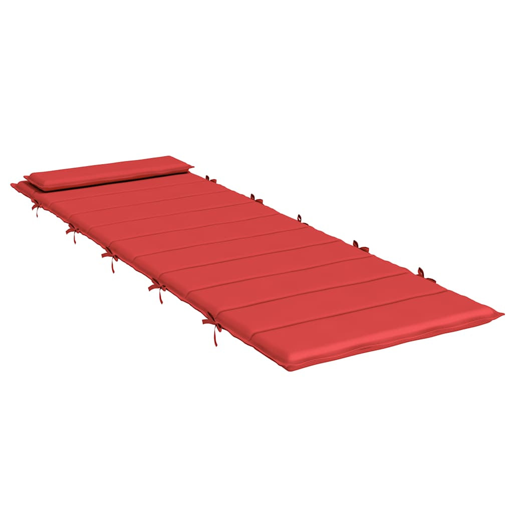 Vidaxl Cojín De Tumbona De Tela Oxford Rojo 180x60x4 Cm_3