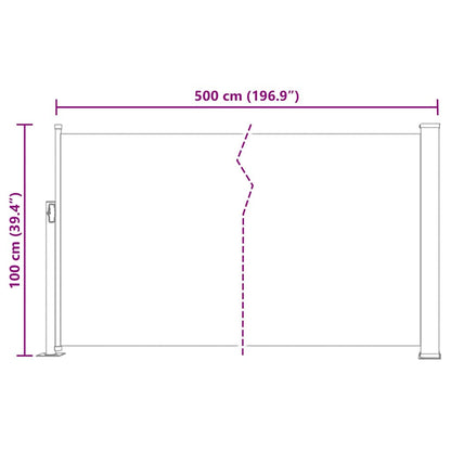 Vidaxl Toldo Lateral Retráctil De Jardín Azul 100x500 Cm_2