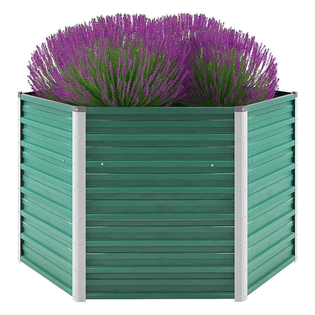Arriate De Jardín De Acero Galvanizado Verde 129x129x77 Cm_1