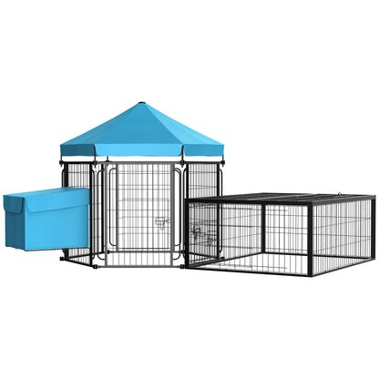 Pawhut Gallinero Para Exterior Para Gallinas Acero Con Toldo 201,5x156x120 Cm_0