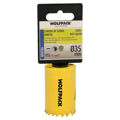 Corona Sierra Bimetal Ø 35 Mm. Templado Termico, Base Reforzada. Corona Madera, Broca Agujeros Madera, Acero, Hierro, Plasticos