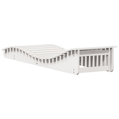 Tumbonas Madera Maciza De Pino Blanco 2 Unidades 205x60x31,5 Cm / Vetonek_5