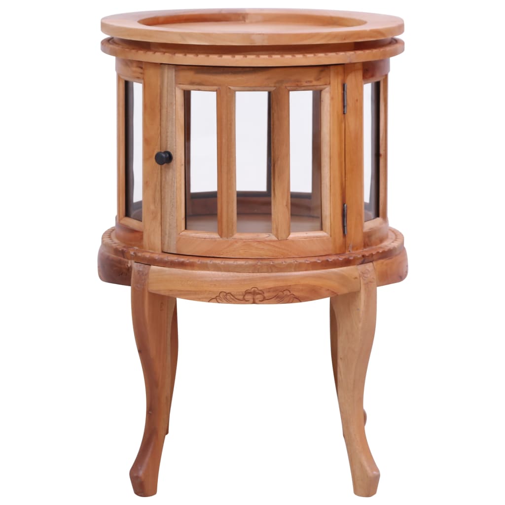 Armario Vitrina De Madera Maciza De Caoba Natural 50x50x76 Cm_0