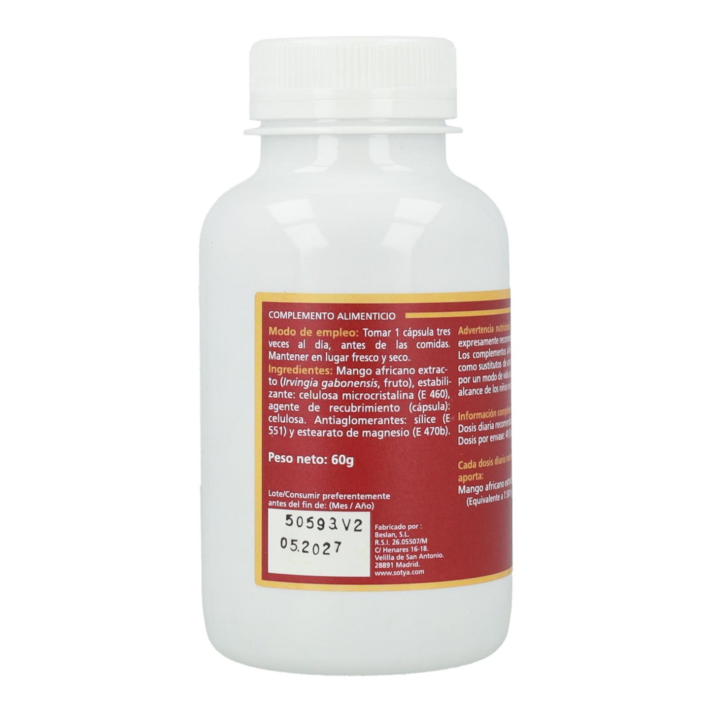 Sotya Manga Africana 120 Cápsulas Vegetarianas