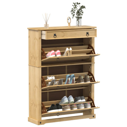 Mueble Zapatero Corona Madera Maciza De Pino 99x32x138 Cm / Vetonek_5
