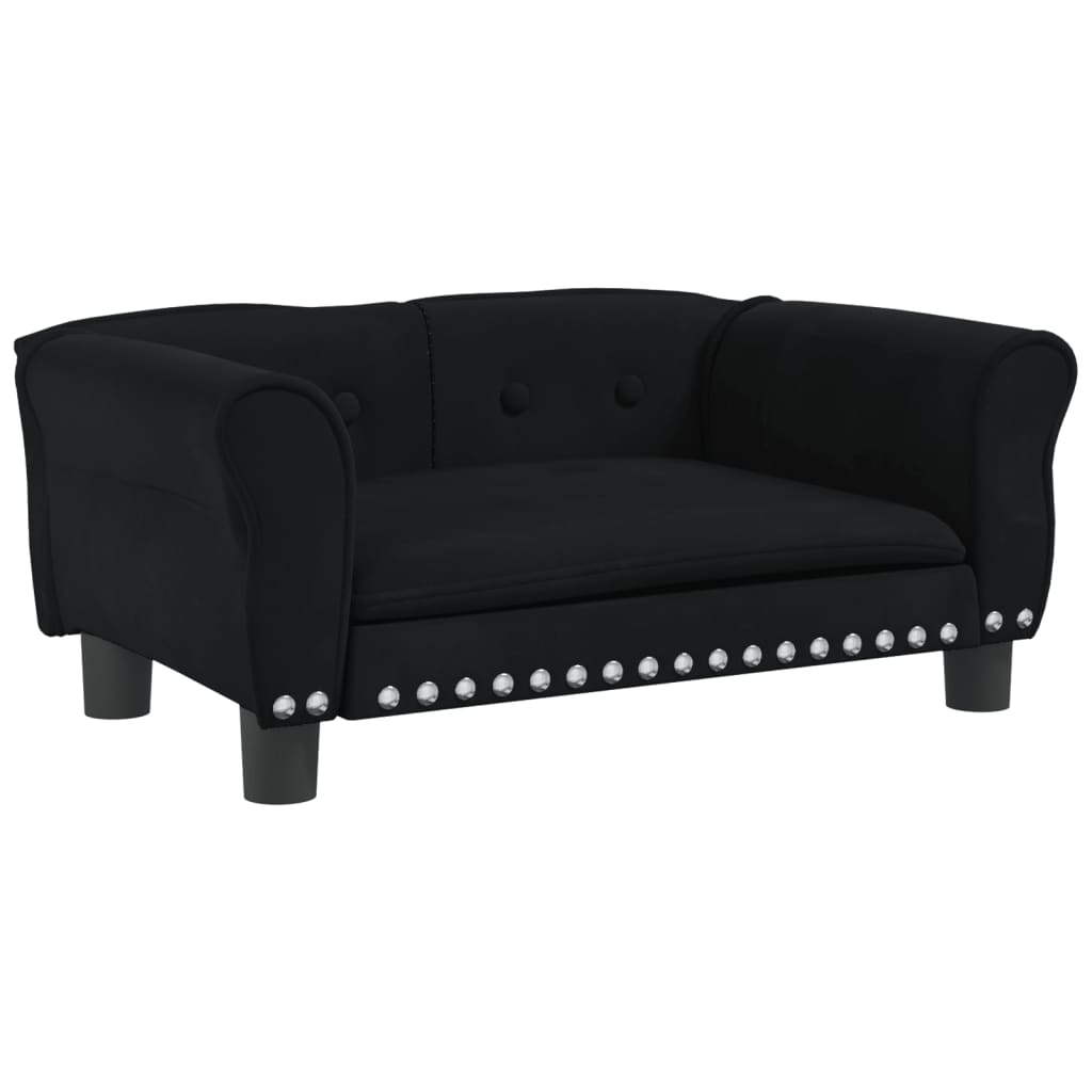 Cama Para Perros De Terciopelo Negra 70x45x30 Cm / Vetonek_0