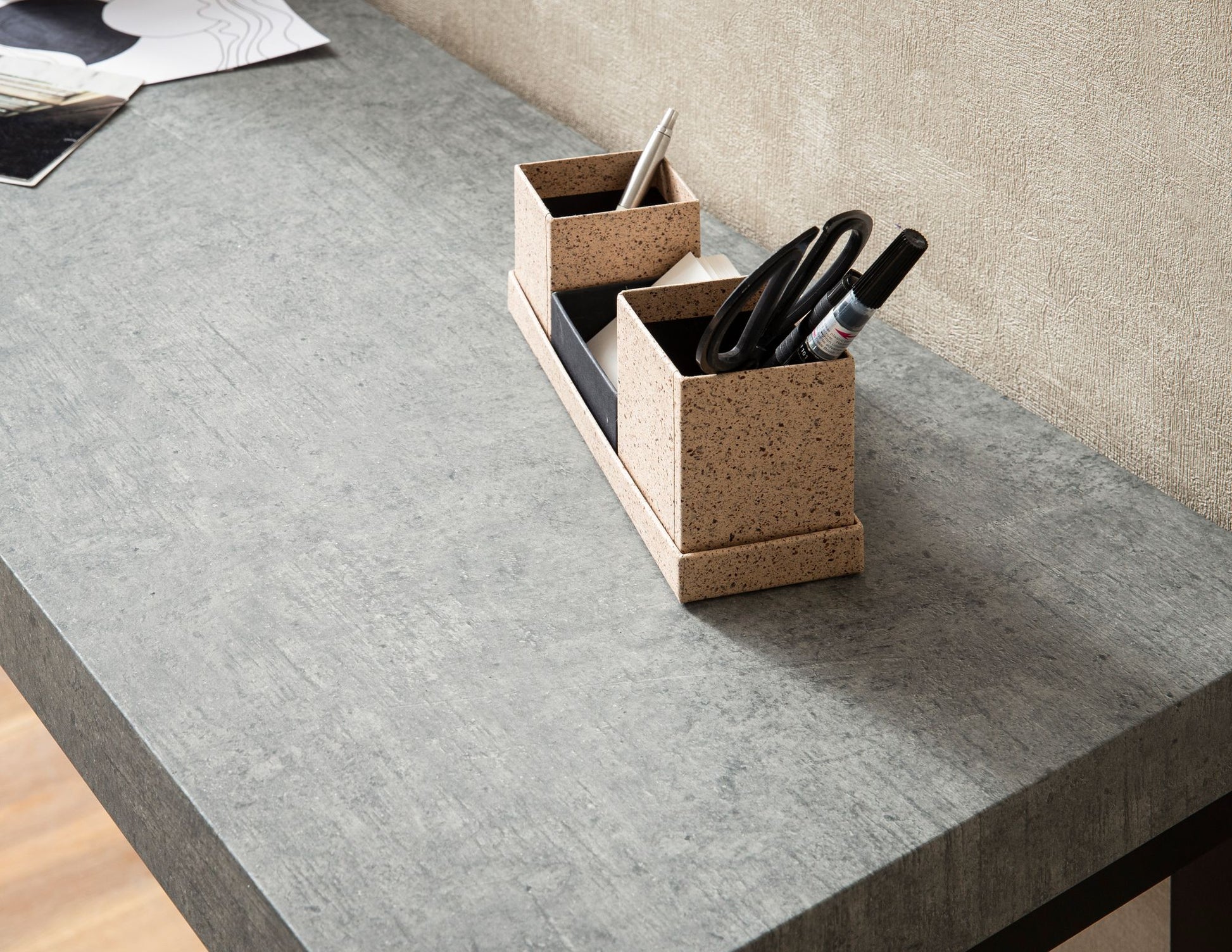 Mesa Consola Aspecto Hormigón / Negro 120x40x76 Cm_4