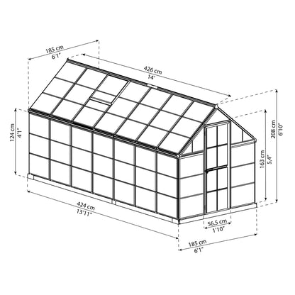 Estufa Harmony 426x185x208 cm prateada 