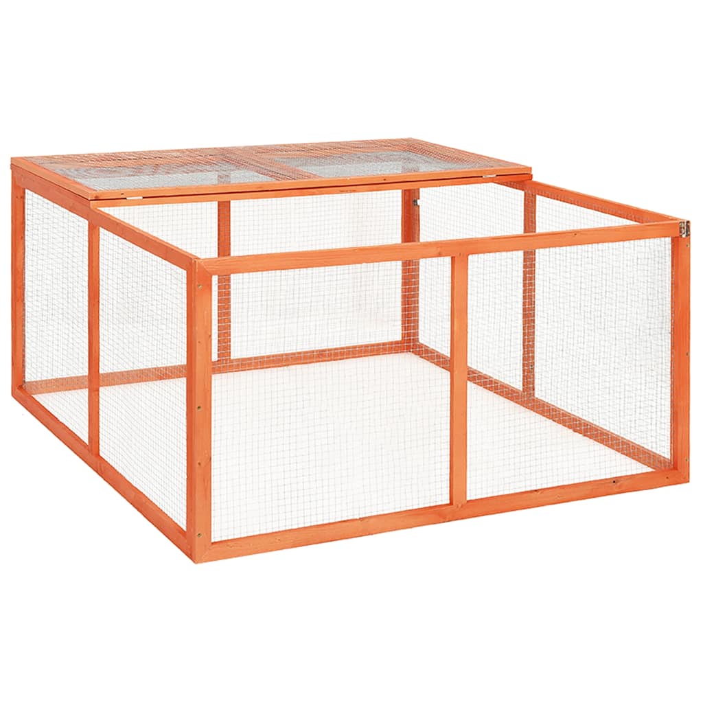 Conejera De Madera Maciza De Abeto 124x120x60 Cm_1