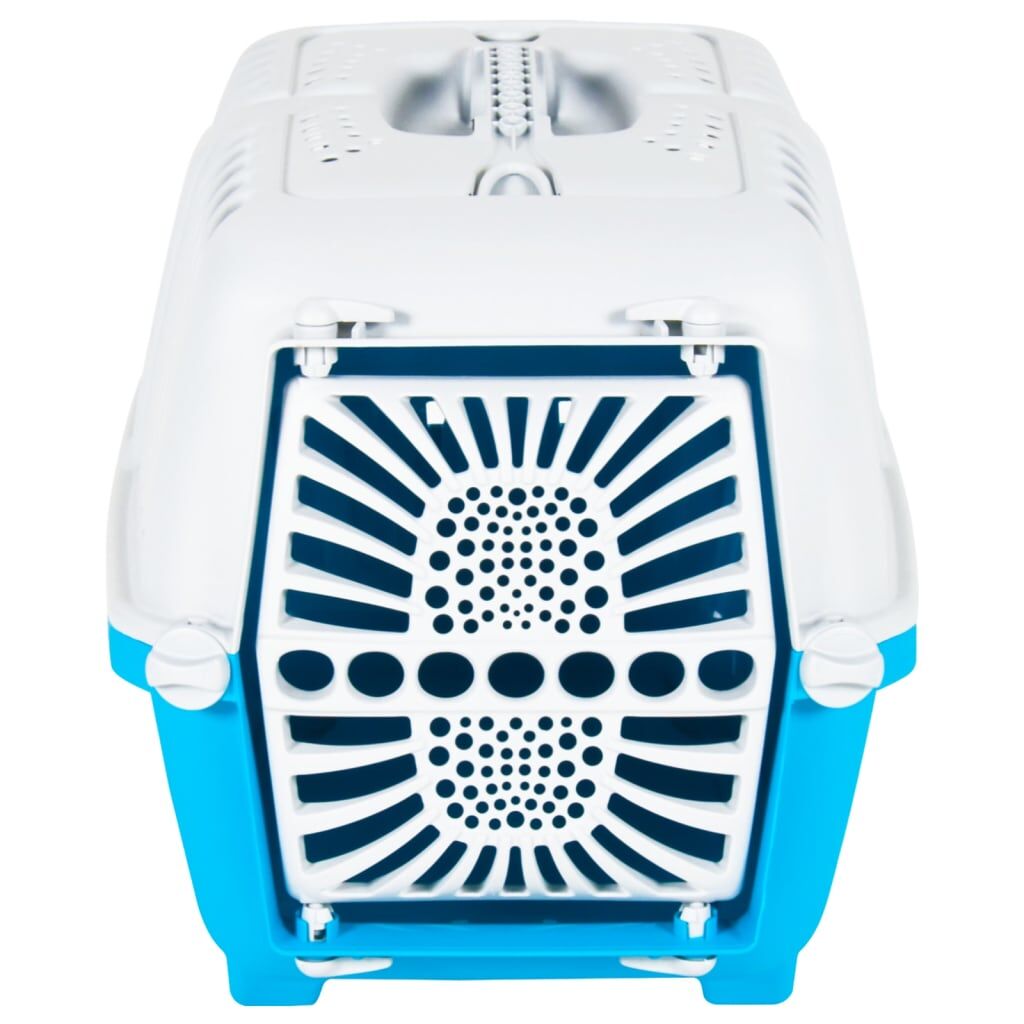 Vidaxl Transportín De Mascota Blanco Azul Polipropileno 55x36x36 Cm_1