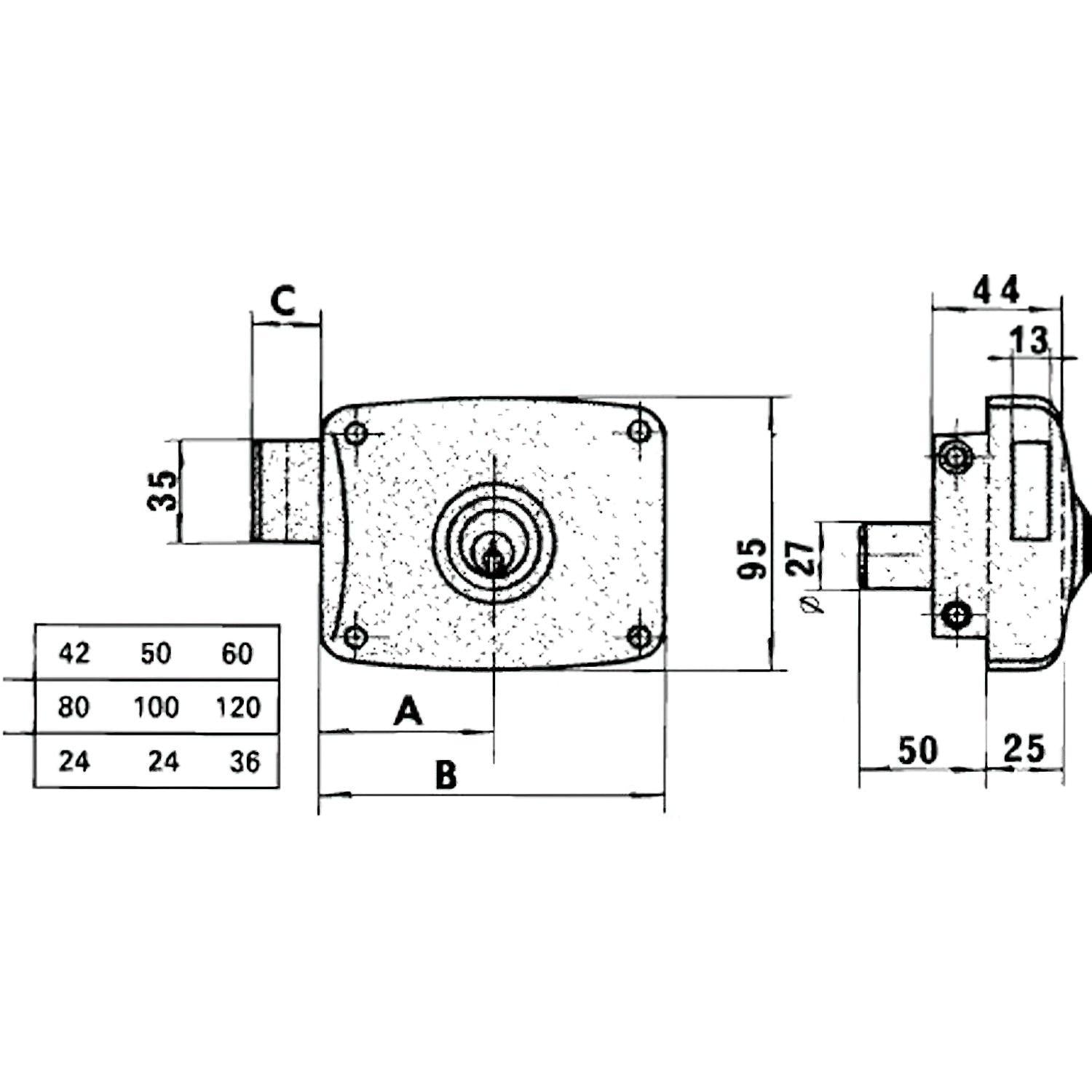 Cerradura 5125-a- 80-d.he