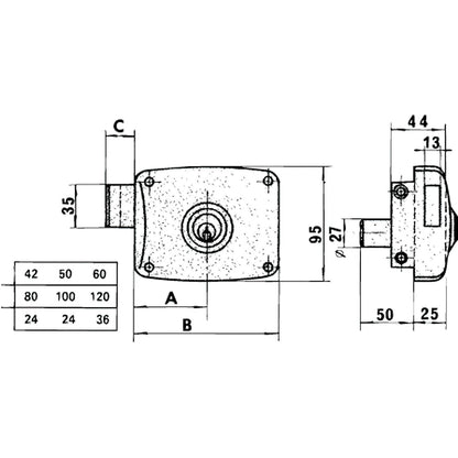 Cerradura 5125-a- 80-d.he
