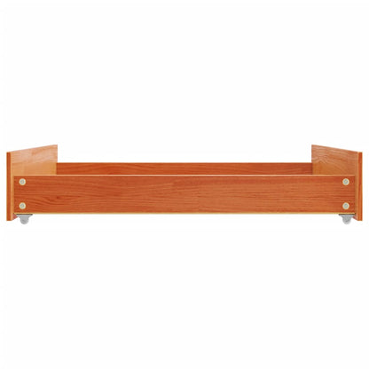Cajones De Cama 2 Uds Madera Maciza De Pino Marrón Cera / Vetonek_3