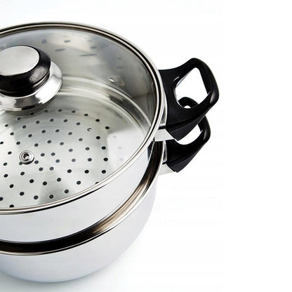 Cacerola Vapor Inoxidable Tapa Vidrio 22 Cm_2