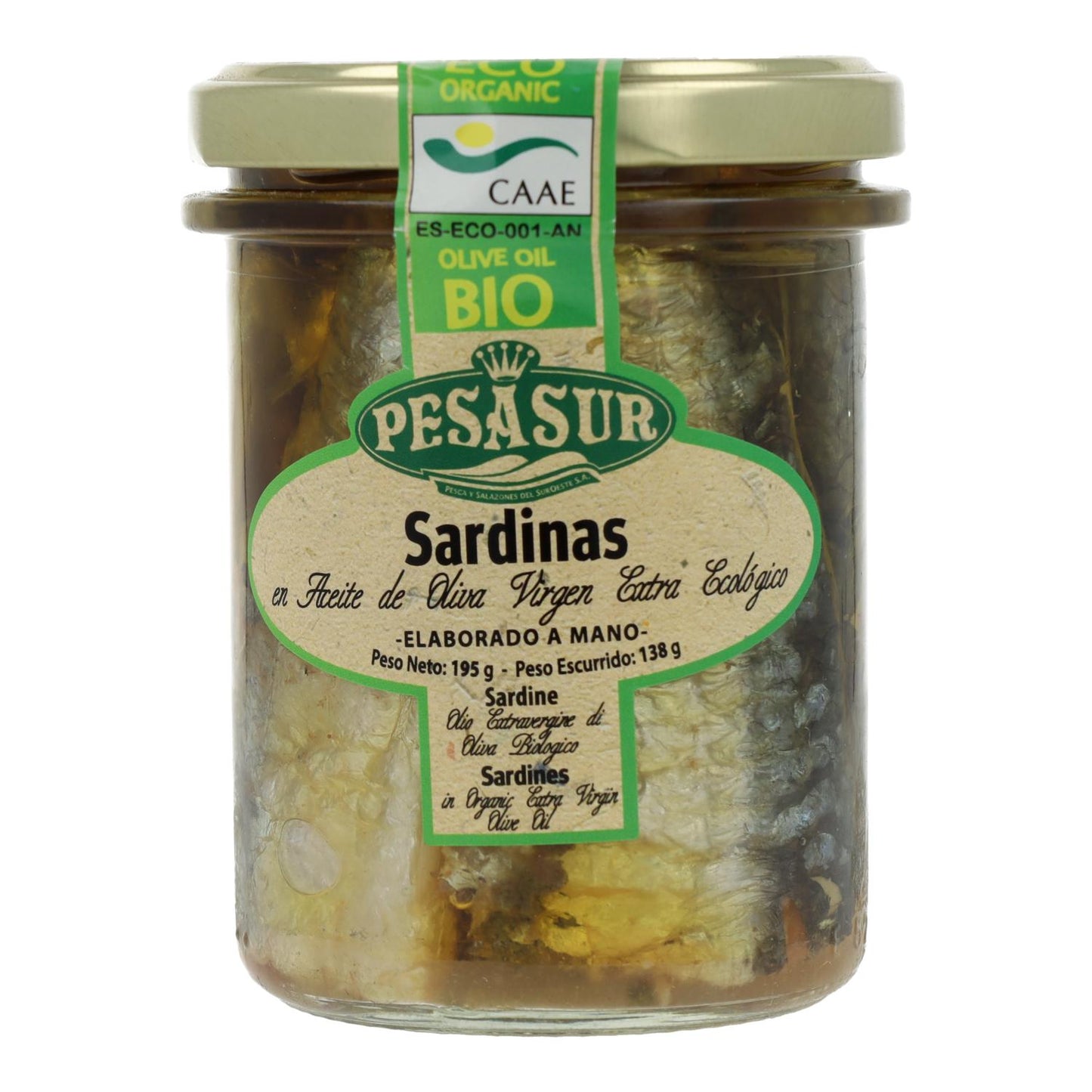 Sardinhas biológicas em azeite virgem Pesasur 195 g