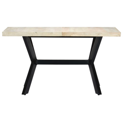 Mesa De Comedor Madera Maciza De Mango Blanqueada 140x70x75 Cm_0