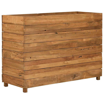 Arriate Elevado Madera De Teca Reciclada Y Acero 100x40x72 Cm_4