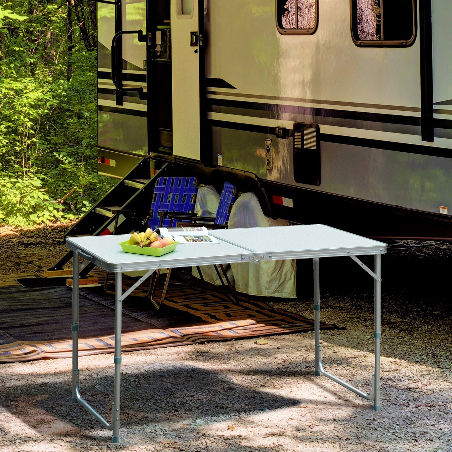 Outsunny Mesa Plegable 120x60x70 Cm Convertible En Maleta Altura Regulable_1