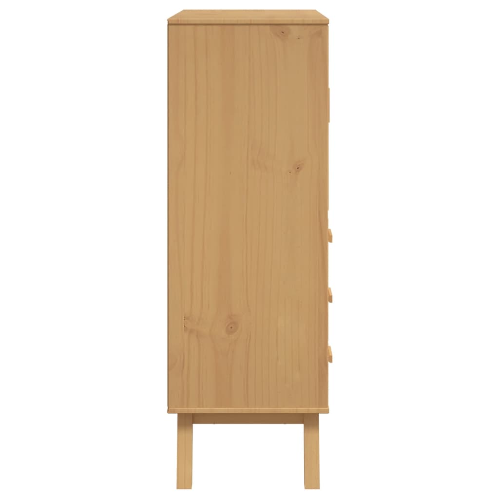 Aparador Olden Madera Maciza Pino Marrón Y Blanco 85x43x125 Cm / Vetonek_3