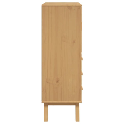 Aparador Olden Madera Maciza Pino Marrón Y Blanco 85x43x125 Cm / Vetonek_3
