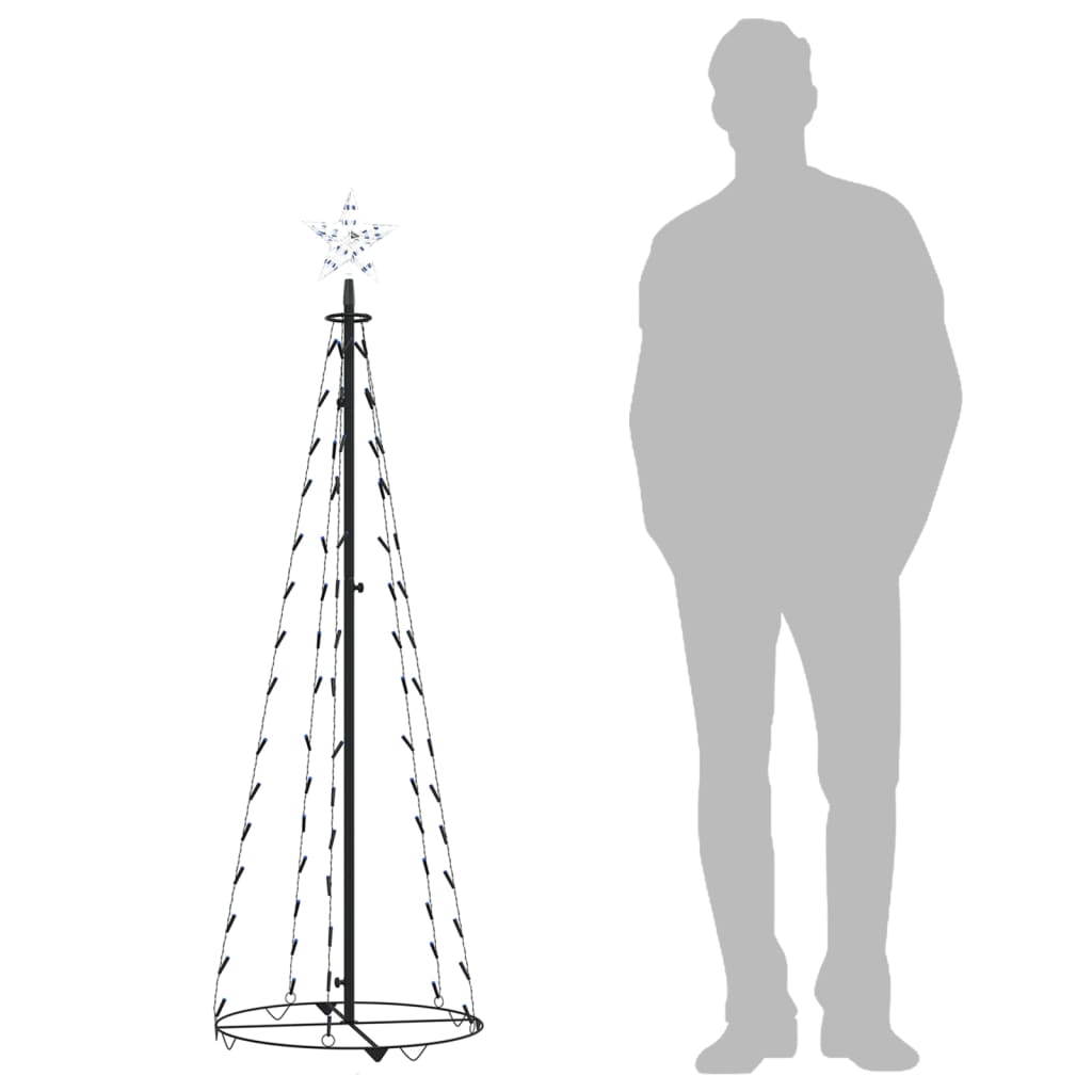 Árbol Cono De Navidad 84 Leds Decoración Azul 50x150 Cm / Vetonek_2