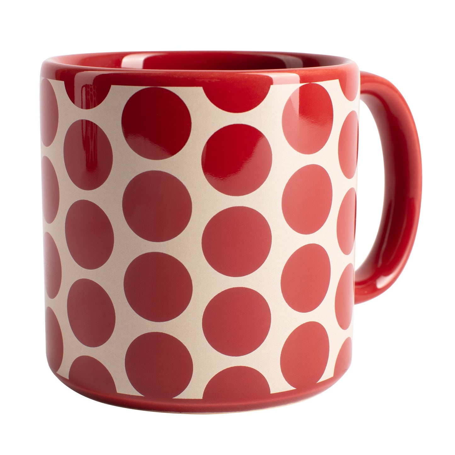 Set 4 Pzs Tazas Gres 360ml Puntos Rojos Topos Rojos Benetton_4
