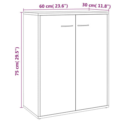 Aparador Madera Contrachapada Color Roble Ahumado 60x30x75 Cm / Vetonek_1