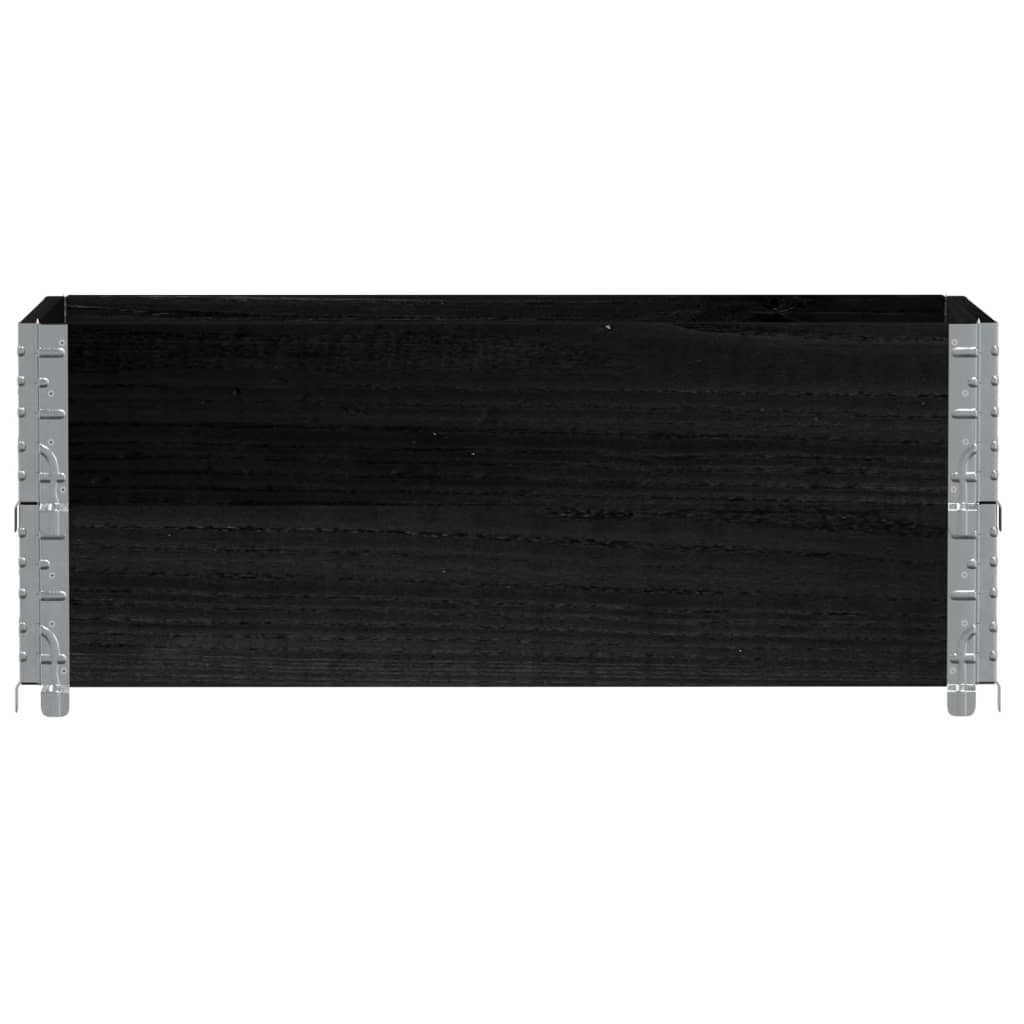 Jardinera De Madera Maciza De Pino Negro 100x50 Cm_2