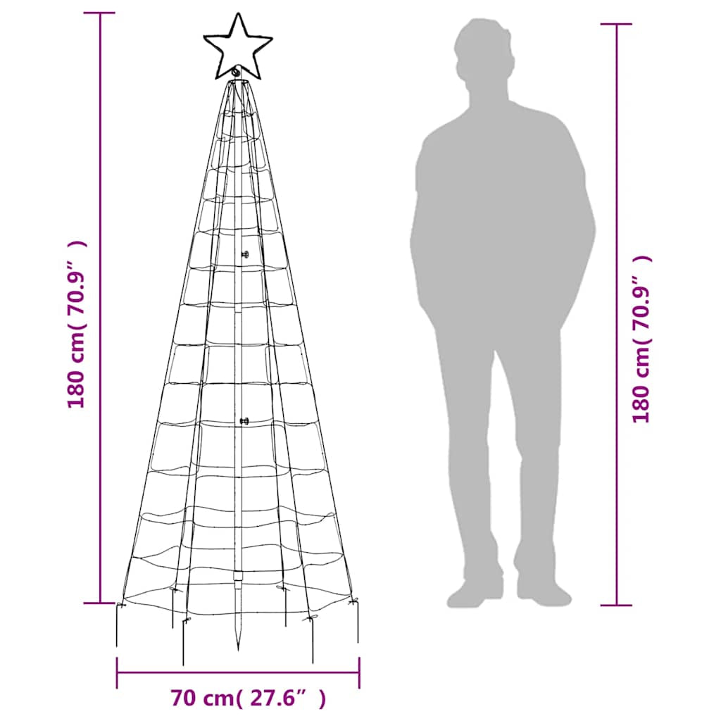 Árbol De Navidad Led Con Estacas 220 Led Blanco Cálido 180 Cm_2
