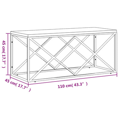 Mesa De Centro Acero Inoxidable Y Madera Maciza Reciclada_4
