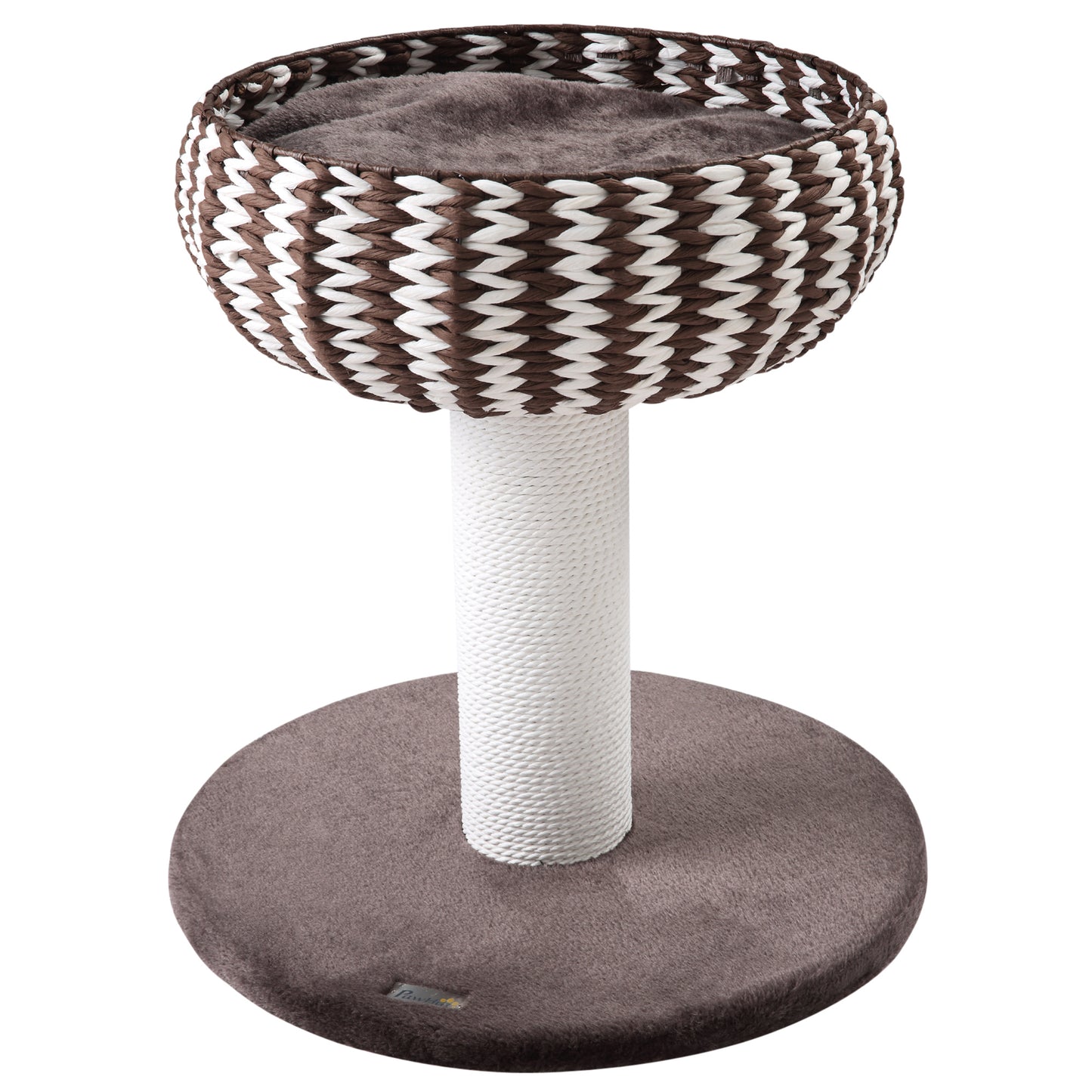 Pawhut Árbol Rascador Para Gatos Pequeño 52 Cm Con Cama Poste Y Cojín De Felpa_0
