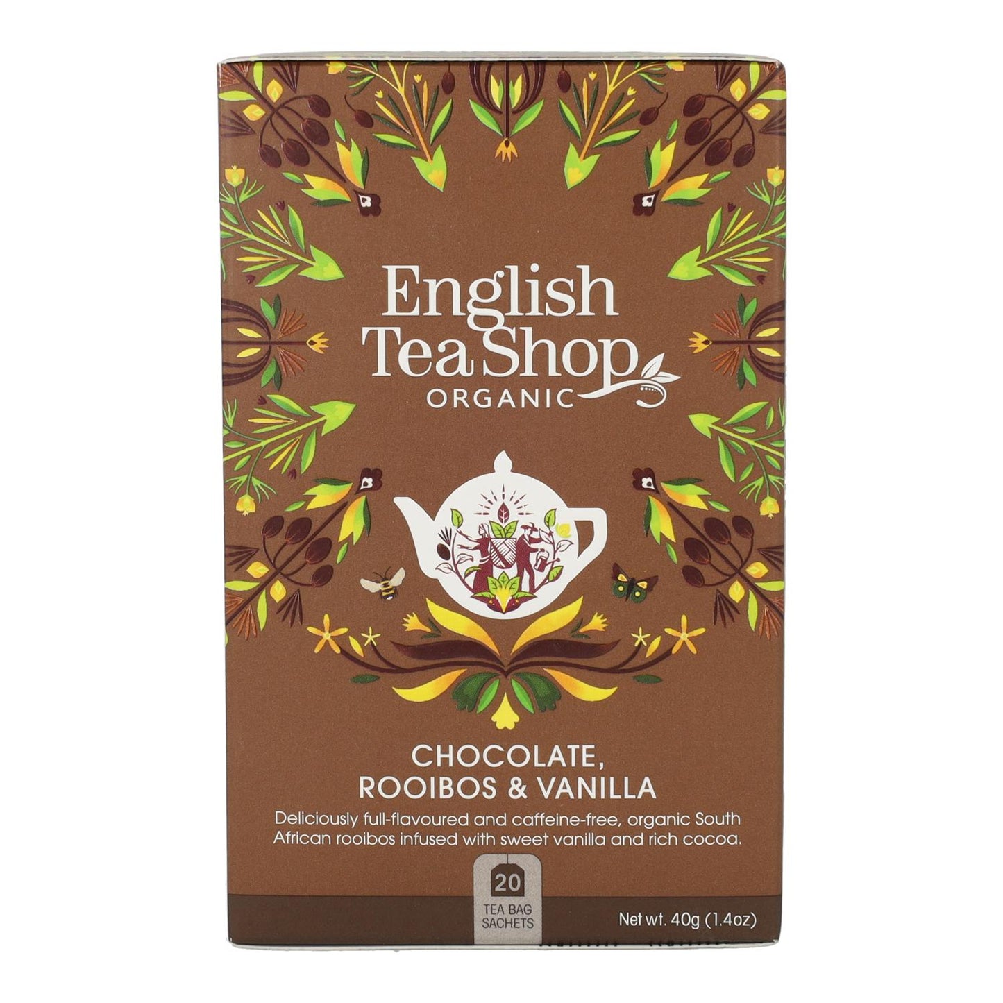 Chá Rooibos Biológico Chocolate e Baunilha English Tea Shop 40 g