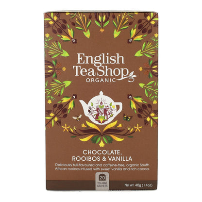 Chá Rooibos Biológico Chocolate e Baunilha English Tea Shop 40 g