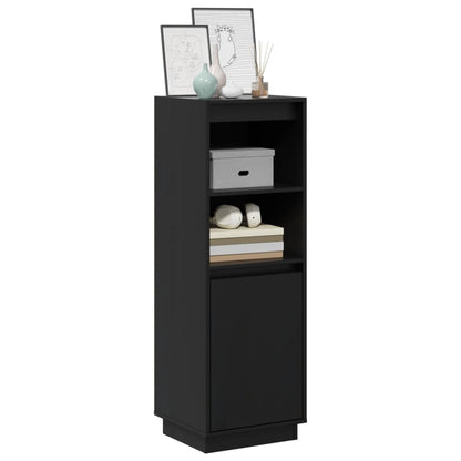 Aparador Alto De Madera Maciza De Pino Negro 37x34x110 Cm / Vetonek_5