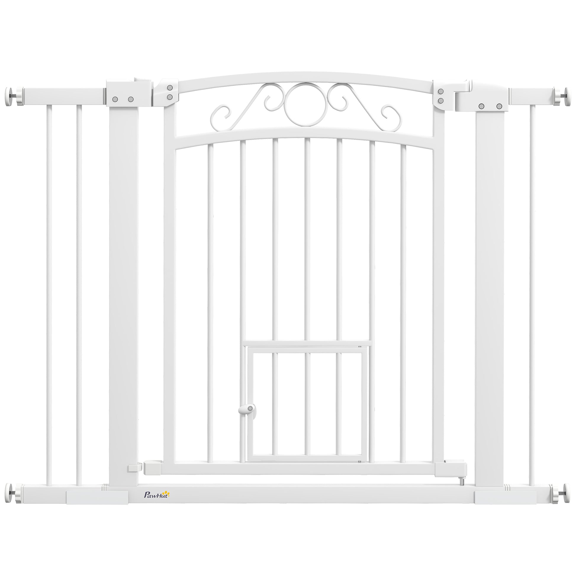 Pawhut Barrera De Seguridad Para Perros Con Ancho Ajustable 76-104 Cm Blanco_0