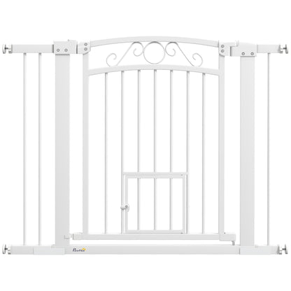 Pawhut Barrera De Seguridad Para Perros Con Ancho Ajustable 76-104 Cm Blanco_0