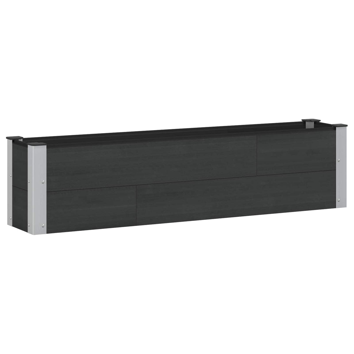 Arriate Elevado Negro 150 X 30 X 36 Cm Wpc Y Aluminio_0