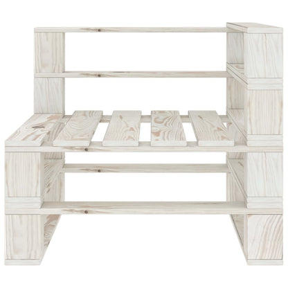 Vidaxl Juego De Muebles De Palets Para Jardín 7 Piezas Madera Blanco_5