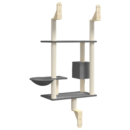 Árbol Rascador Para Gatos De Pared Gris Oscuro 153 Cm_5