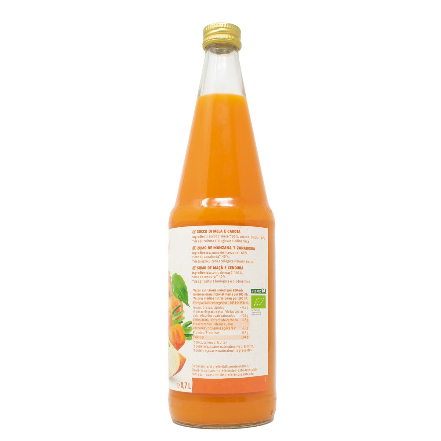 Sumo de Maçã e Cenoura Demeter BIO Voelkel 700 ml