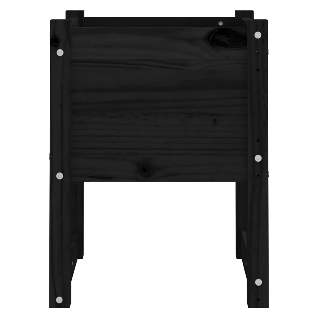 Jardinera Madera Maciza De Pino Negro 40x40x52,5 Cm_3