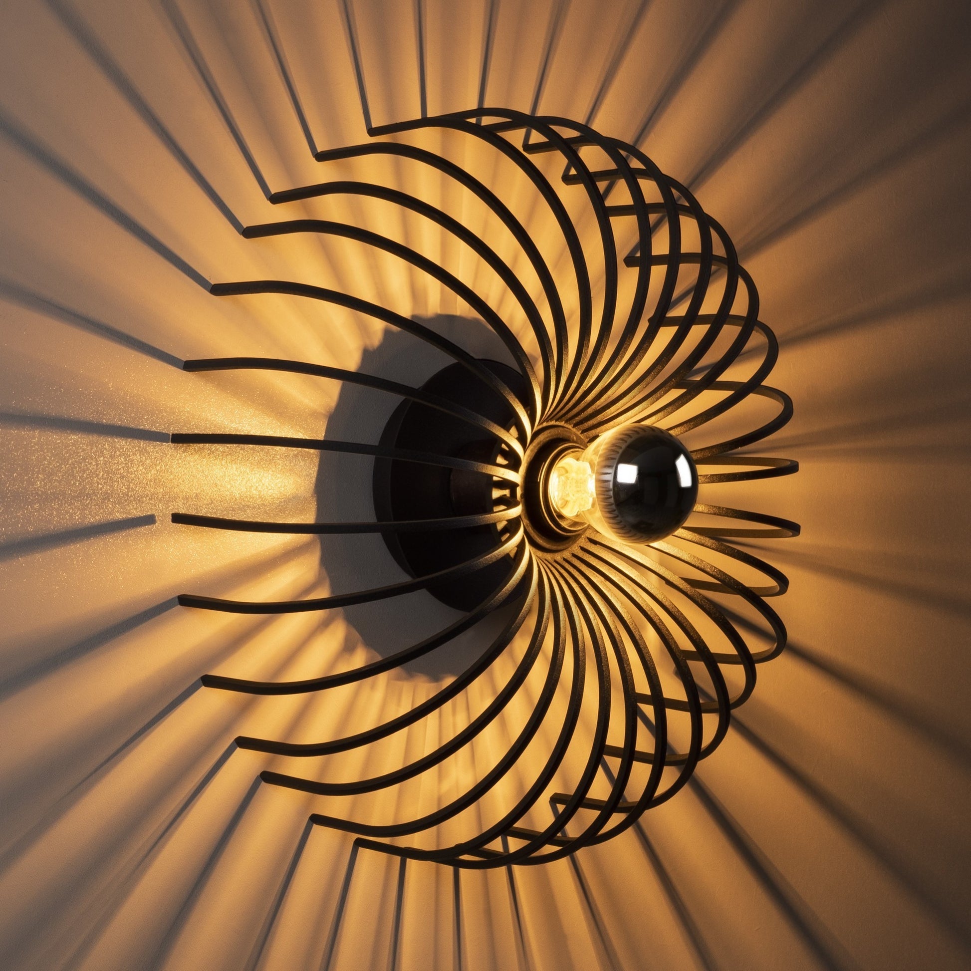 Aplique De Pared, Metal , Negro, 12x12x36, Casquillo E 27 Max 40 W