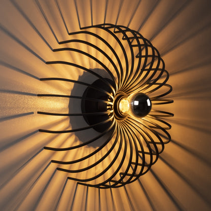 Aplique De Pared, Metal , Negro, 12x12x36, Casquillo E 27 Max 40 W