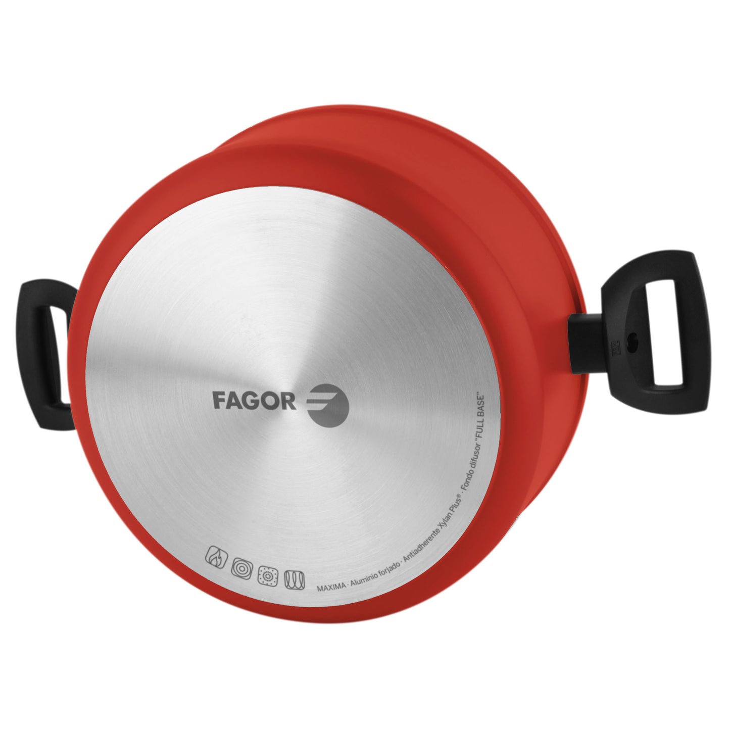 Batería Cocina Inducción 8 Piezas, Antiadherente Sin Pfoa, Aluminio Forjado, Cazuelas Sartenes Fagor Maxima Rojo_4